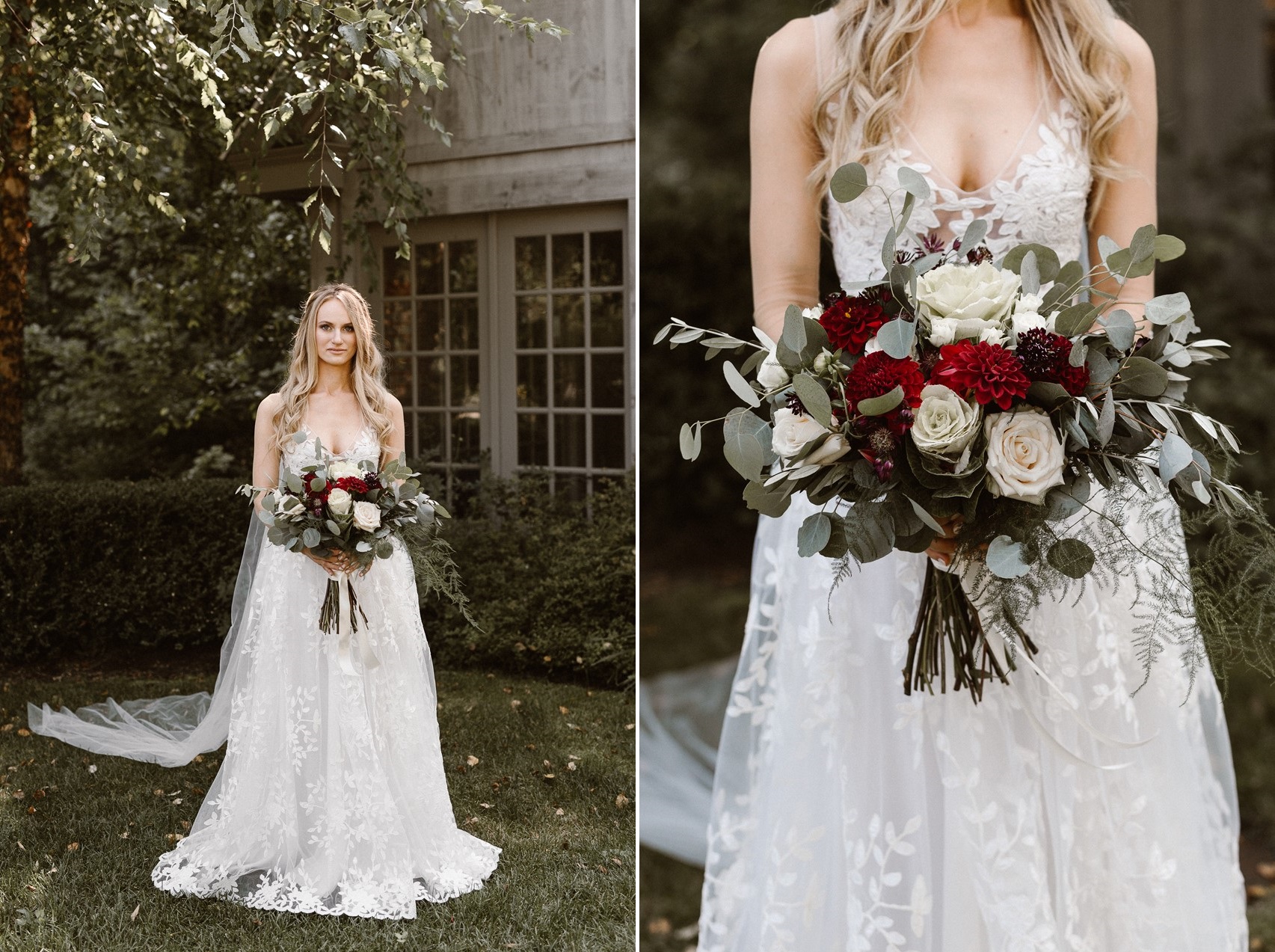 Red, White & Greenery Bridal Bouquet