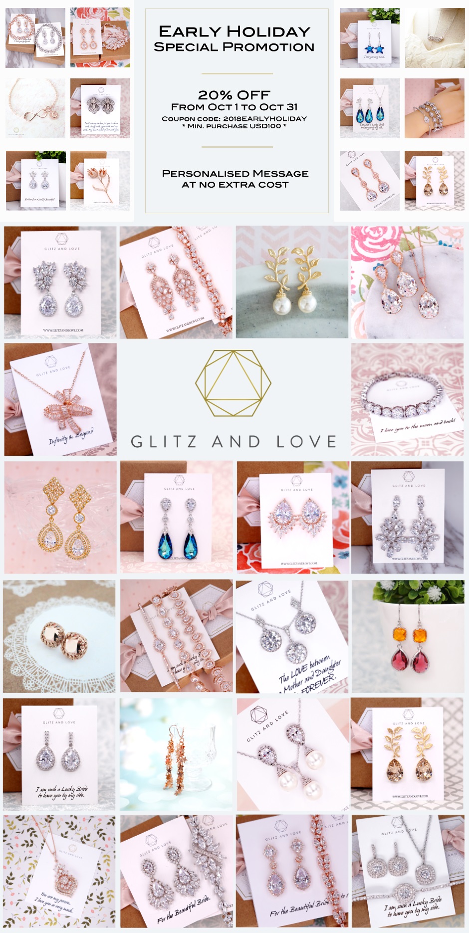 Glitz & Love Holiday Sale on Bridal Jewelry Sets