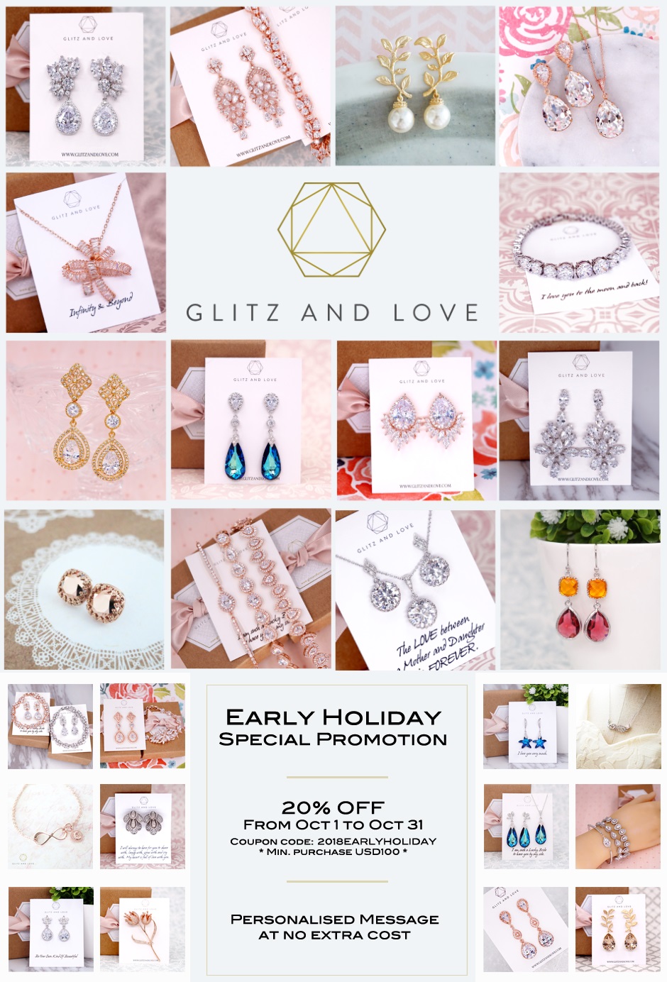 Glitz & Love Holiday Sale on Bridal Jewelry Sets