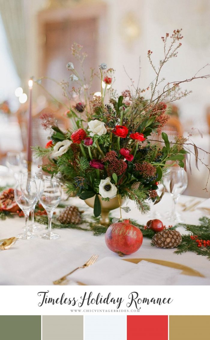 Holiday Winter Wedding Colour Palette
