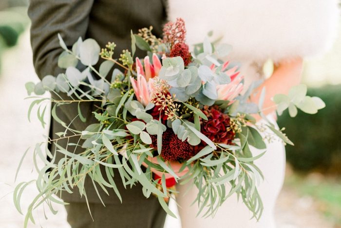 Red & Greenery Bridal Bouquet