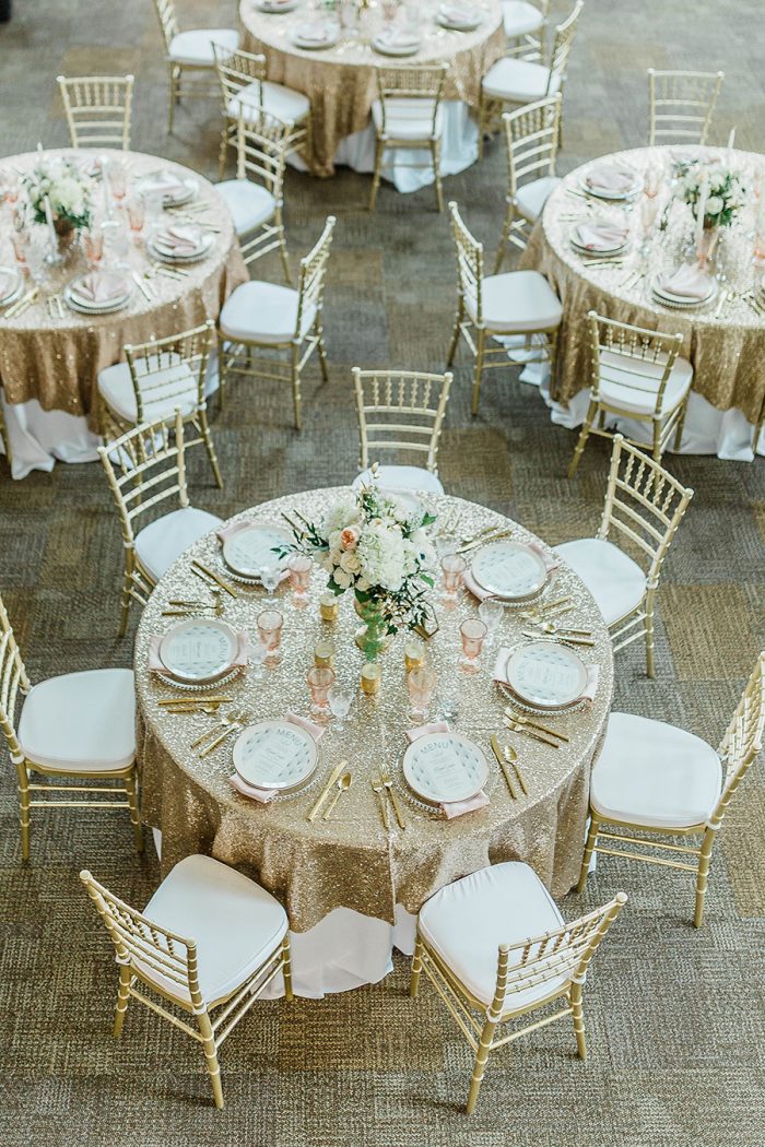 Pink and Gold Wedding Reception
