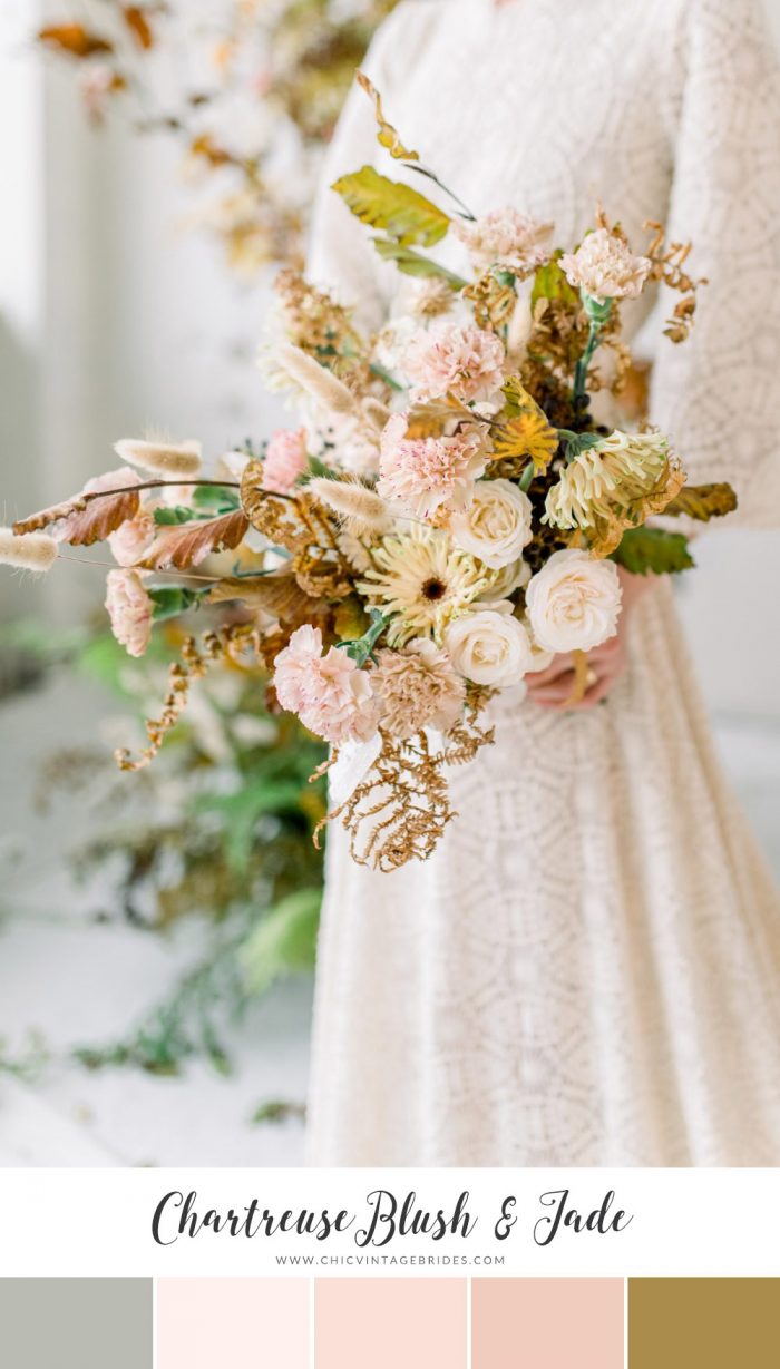 Chartreuese Blush & Jade Spring Wedding Color Palette