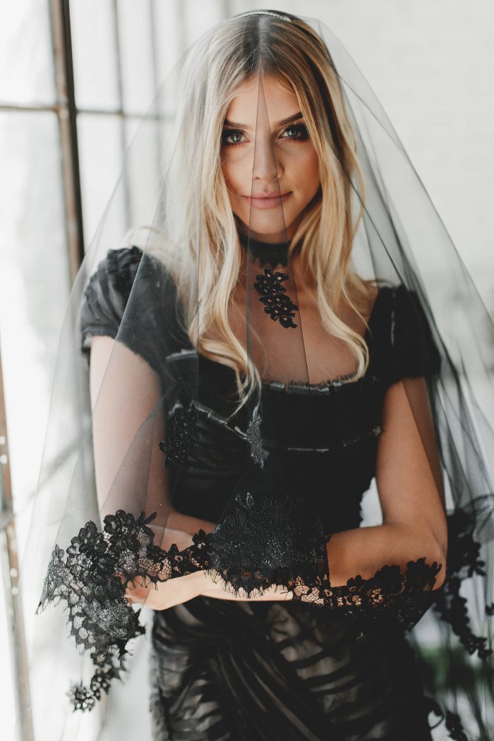 Black Lace Cathedral Veil 
