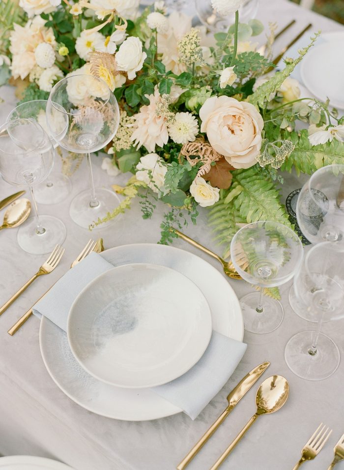 spring wedding colour scheme - yellow, pale pink and green table decor wedding lunch