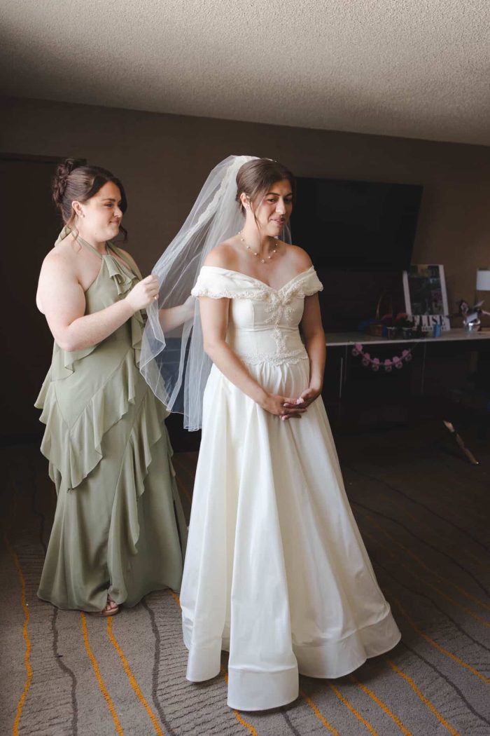 Heirloom Wedding Dress Made From Two Mothers' Gowns