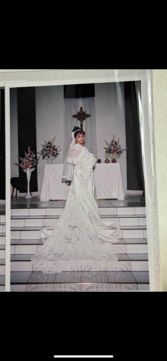 Heirloom Wedding Dress Made From Two Mothers' Gowns